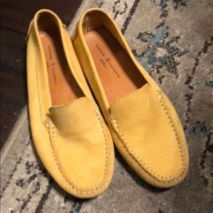 Yellow suede loafers